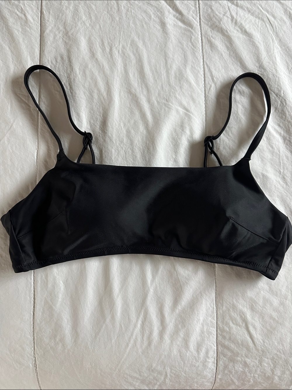 aerie Black Scoop Bikini Top